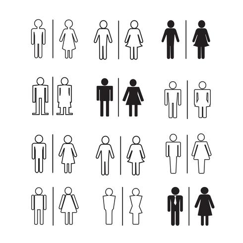 Silhouette people icons illustration vector