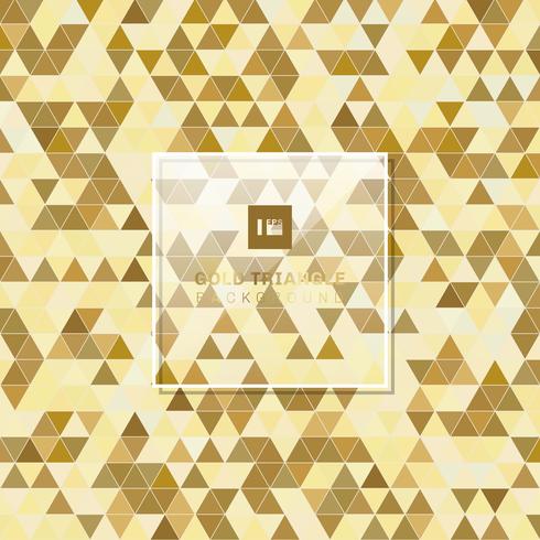 Abstract golden geometric triangle pattern background luxury style. vector