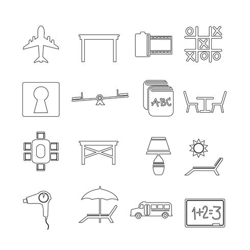 Set of web icons for website and communication vector