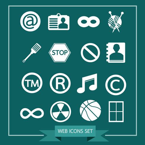 Set of web icons for website and communication vector