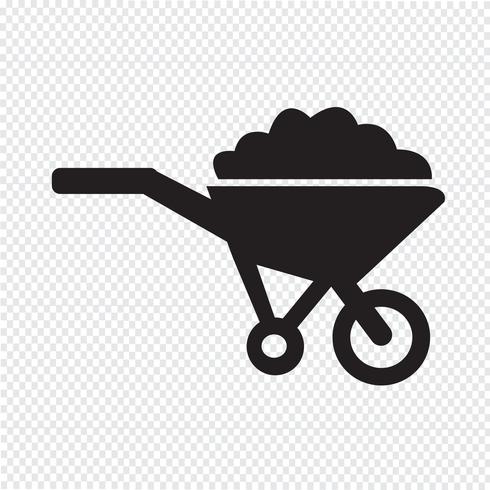 Wheelbarrow cart icon symbol Illustration vector