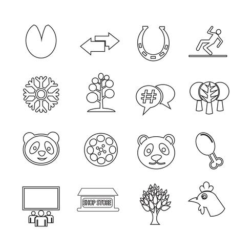 Set of web icons for website and communication vector