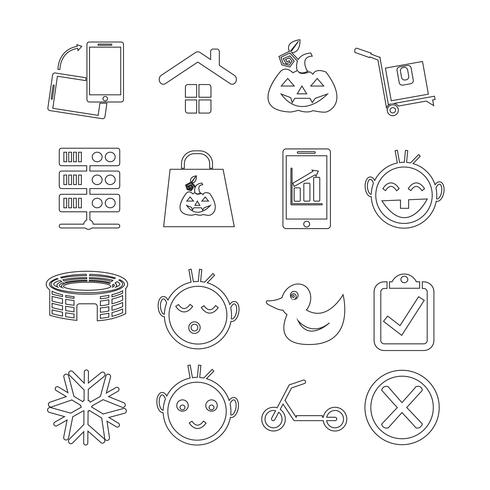 Set of web icons for website and communication vector