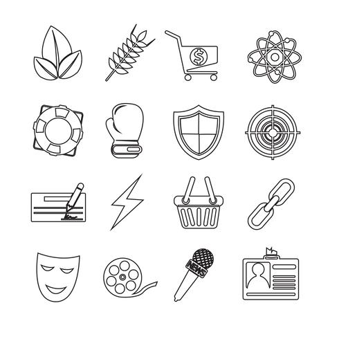 Set of web icons for website and communication vector