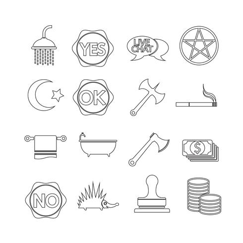 Set of web icons for website and communication vector