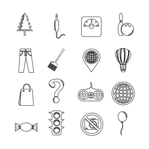 Set of web icons for website and communication vector