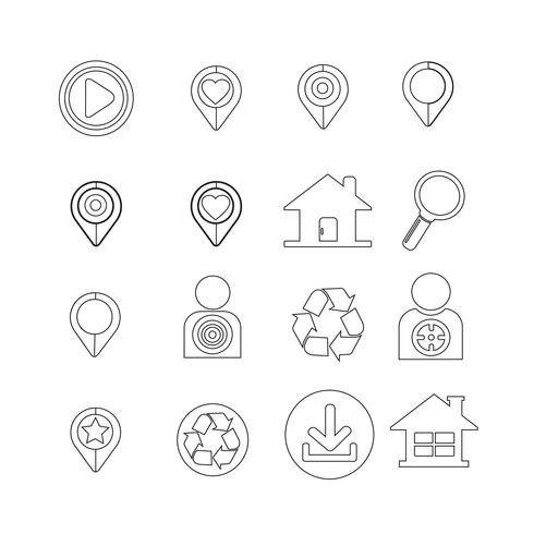 Set of web icons for website and communication vector