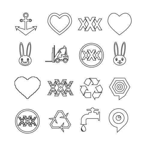 Set of web icons for website and communication vector