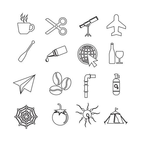 Set of web icons for website and communication vector