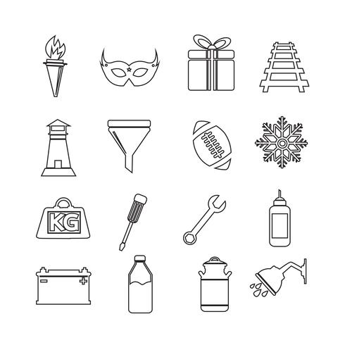 Set of web icons for website and communication vector