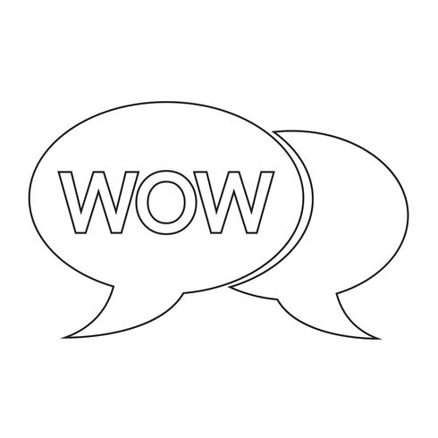 WOW internet acronym chat bubble illustration vector