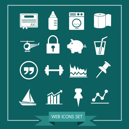 Set of web icons for website and communication vector