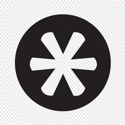 Asterisk Footnote sign icon vector