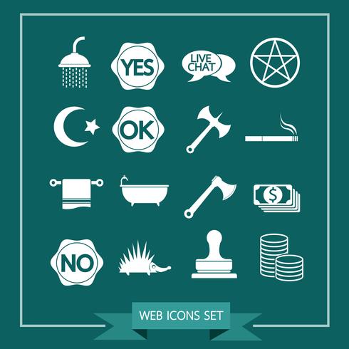 Set of web icons for website and communication vector