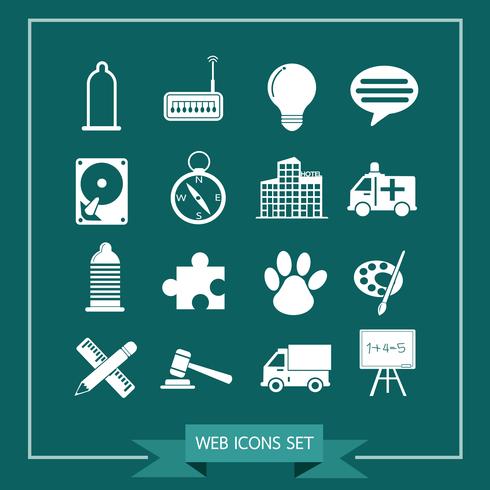 Set of web icons for website and communication vector