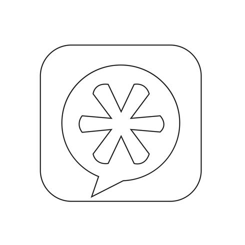 Asterisk Footnote sign icon vector