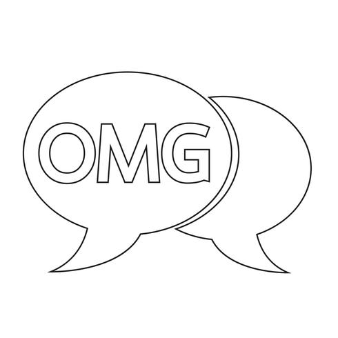 OMG internet acronym chat bubble illustration vector