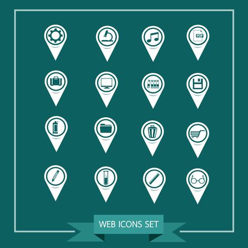 Set of Map Pointer icons for website and communication vector