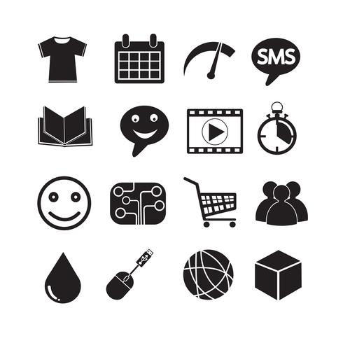 Set of web icons for website and communication vector