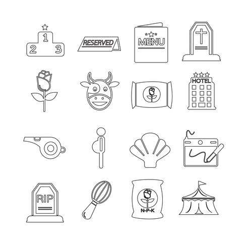 Set of web icons for website and communication vector