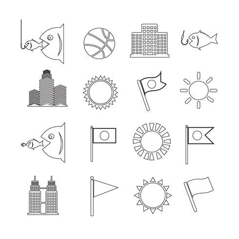 Set of web icons for website and communication vector