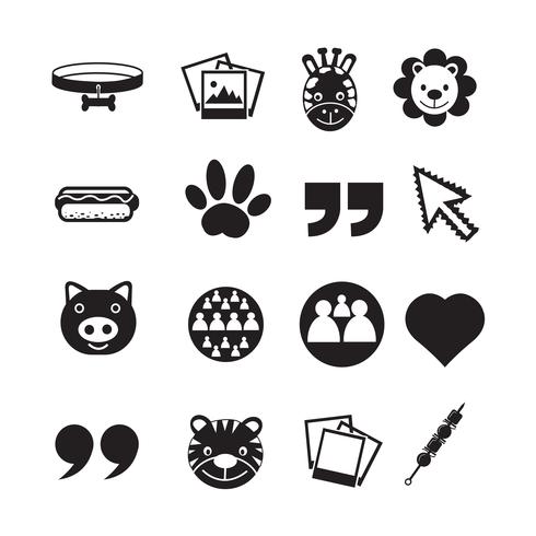 Set of web icons for website and communication vector