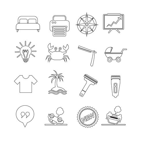 Set of web icons for website and communication vector