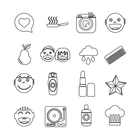 Set of web icons for website and communication vector