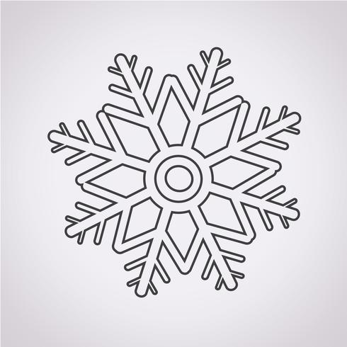 icono de copo de nieve símbolo de signo vector