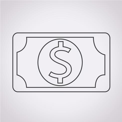 Icono de signo de símbolo de dinero vector