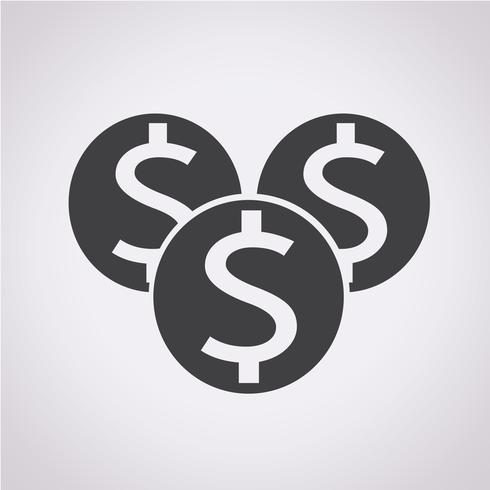 Icono de signo de símbolo de dinero vector