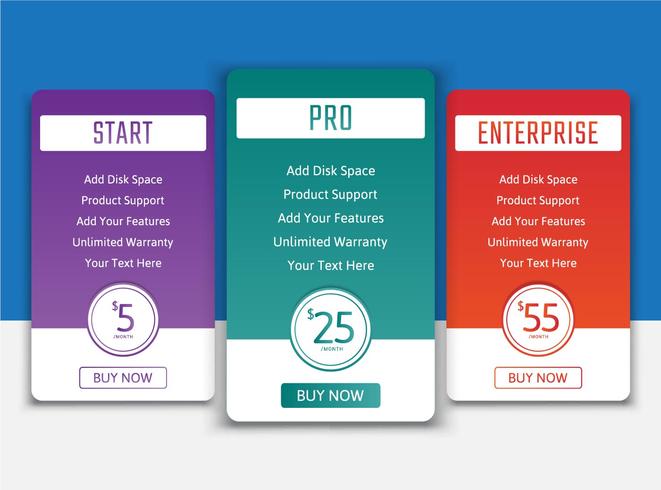 Flat price list pack  vector