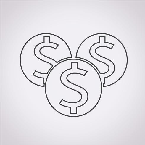 Icono de signo de símbolo de dinero vector