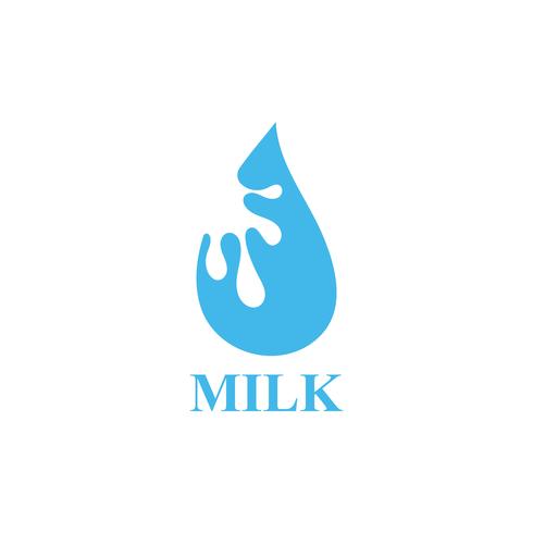 Ilustración de vector de plantilla de logotipo de leche gota de agua