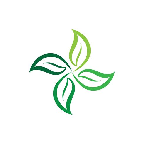 Logotipos de ecología de hoja de árbol verde. vector