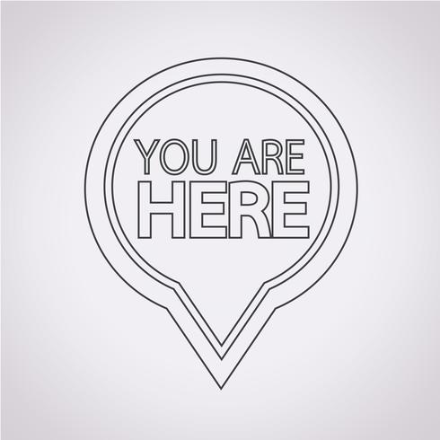 You are here icon vector