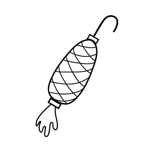 line spoons fish object to fishing recreation vector