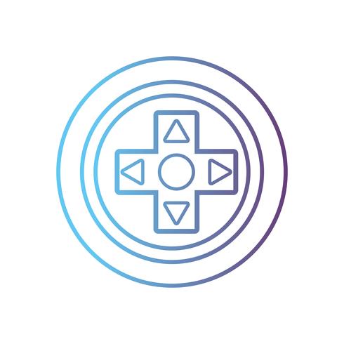 line videogame controller buttons technology design vector