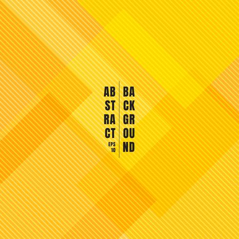 Abstract yellow geometric squares overlapping with diagonal lines pattern texture and background. vector