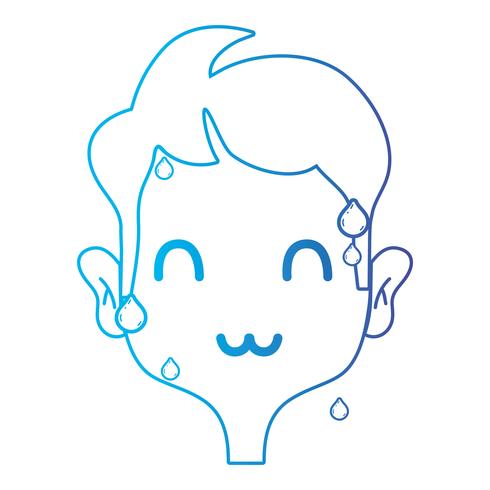 line scared man with hairstyle design vector