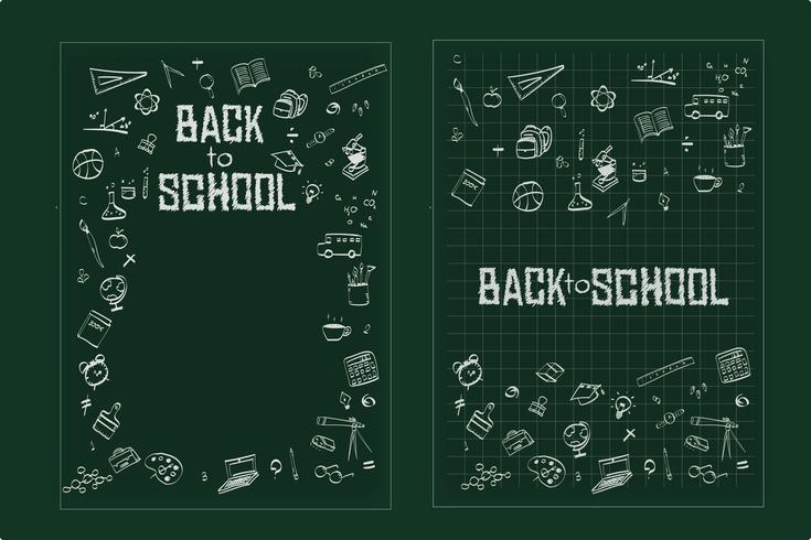 Back to school, Education concept background with line art icons and symbols vector