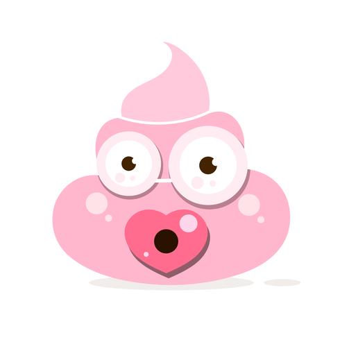 Cartoon poop vector icon on white background,