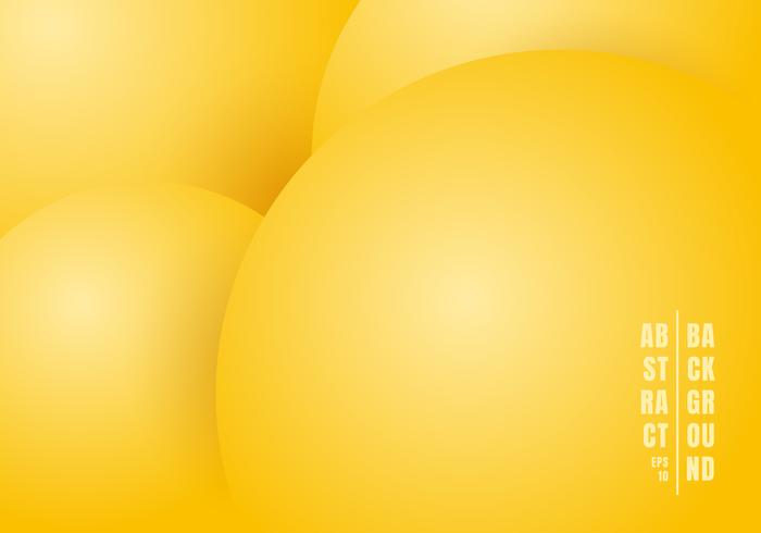 Abstract 3d Realistic Liquid Or Fluid Circles Yellow Pastels Color