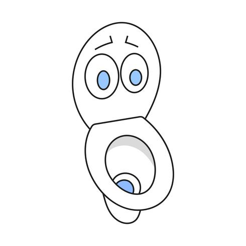 Toilet Cartoon Illustration Ready For Your Design, Greeting Card vector