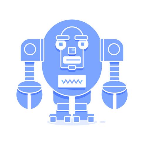 Icono de bot Concepto de icono de chatbot. Robot sonriente lindo. Vector línea moderna ilustración de personaje aislado sobre fondo blanco. Esquema de la muestra del robot de diseño.