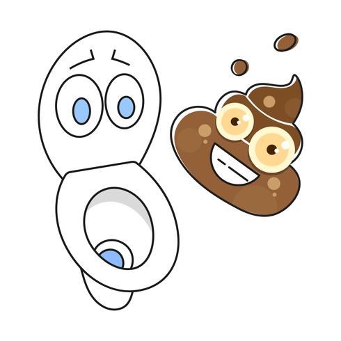 Dirty Toilet Cartoon Illustration Ready For Your Design, Greeting Card vector