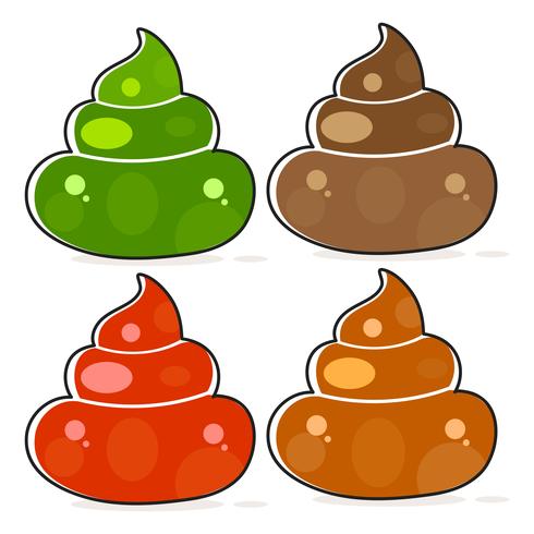 Set of Cartoon Brown Poop Variations. vector