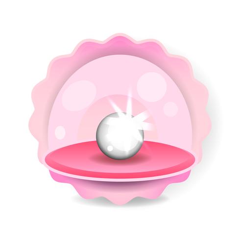 Finest Quality Beautiful Natural Open Pearl Shell Close Up Realistic Single Valuable Object Image Vector