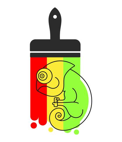 Chameleon Icon. Cartoon Illustration Of Walking Chameleon vector