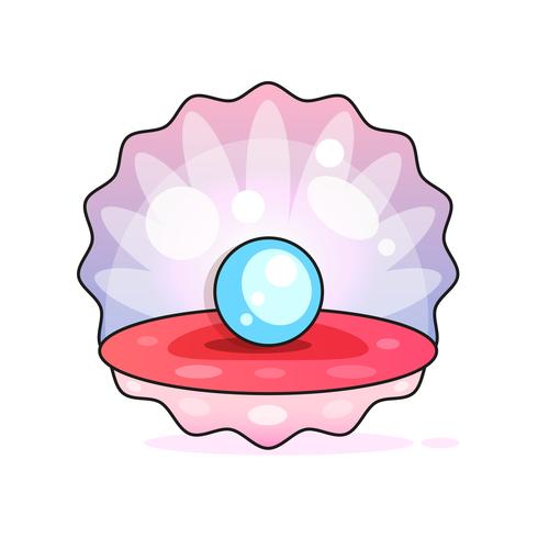 Finest Quality Beautiful Natural Open Pearl Shell Close Up Realistic Single Valuable Object Image Vector